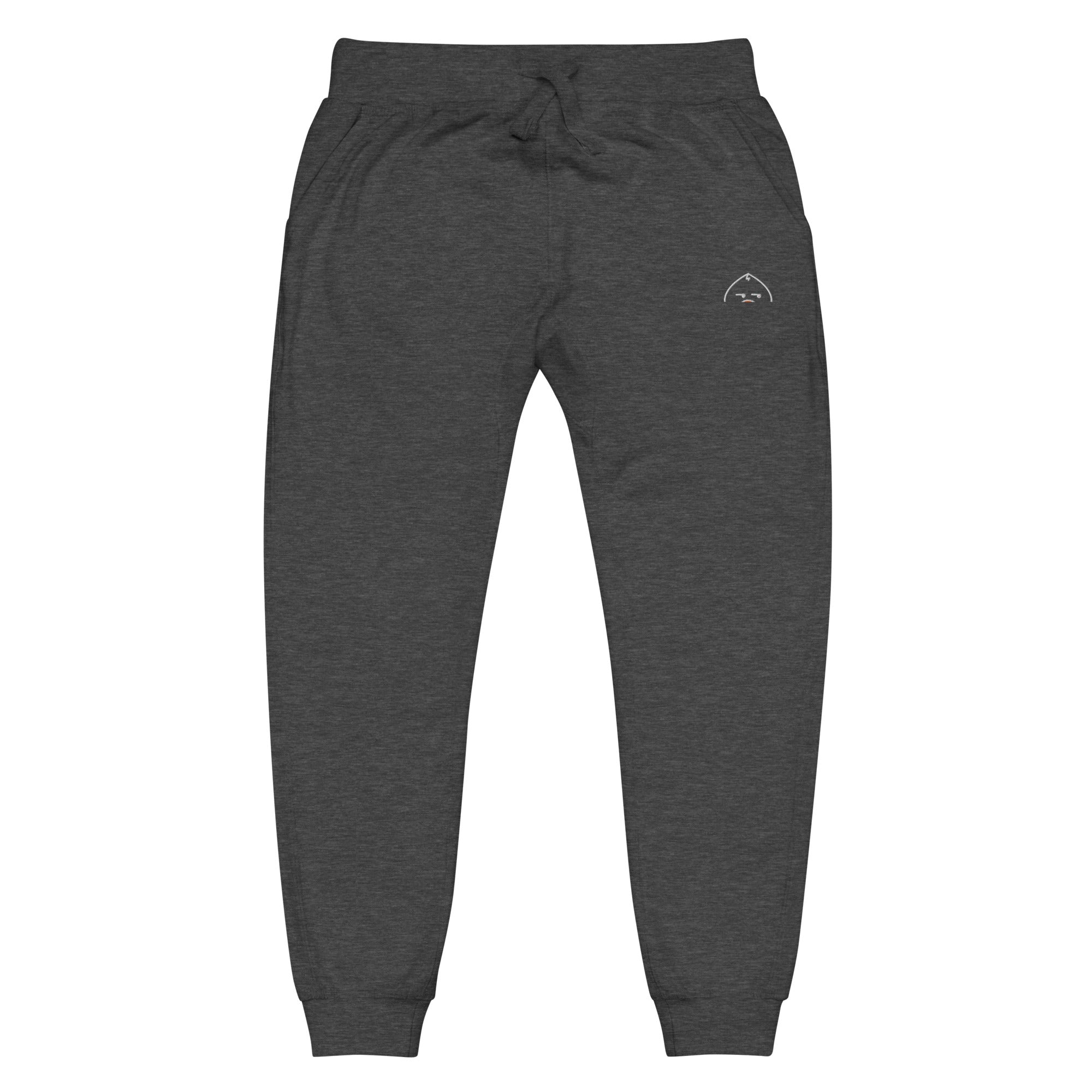unisex-fleece-sweatpants-charcoal-heather-front