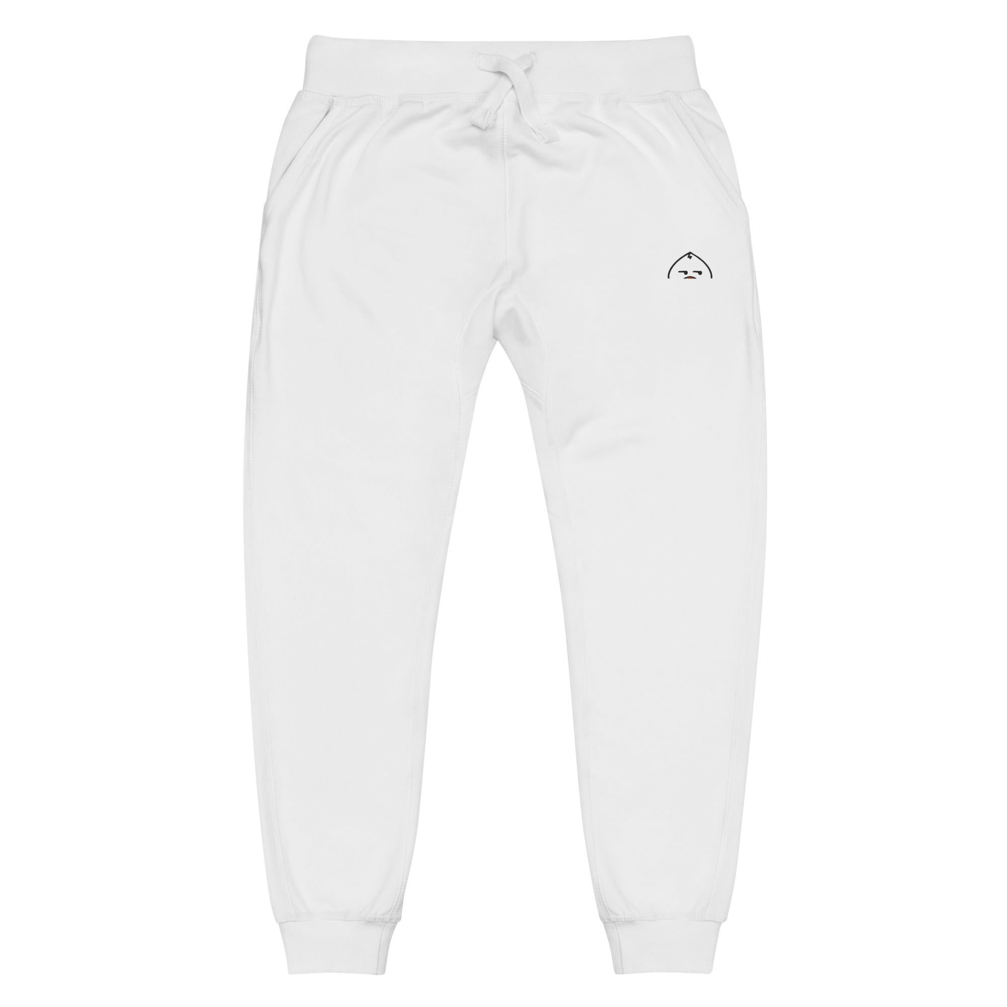 unisex-fleece-sweatpants-white-front