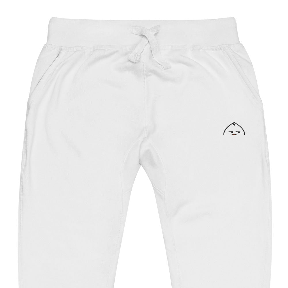 unisex-fleece-sweatpants-white-zoomed-in